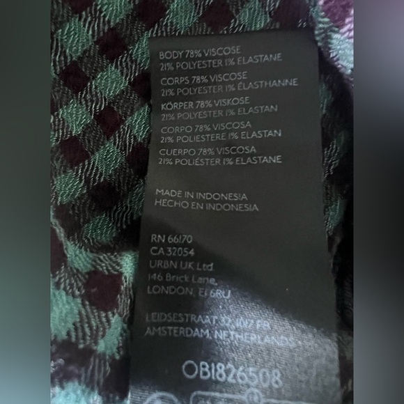 Pilcro Purple and green Checkered Button-Down Shirt. Sz.XS - Picture 8 of 8